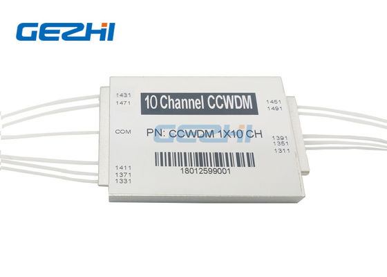 Componenti di fibra ottica 1491nm Optico passivo 1x10 canali Compatto modulo CWDM