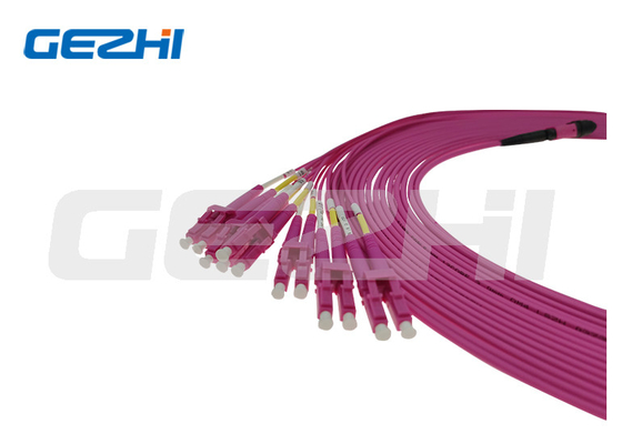 comprare Femmina di MPO al cavo 8 12 di sblocco del duplex OM4 di LC UPC 24 cavi di toppa a fibra ottica del cavo a fibre ottiche del centro online manufacture