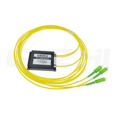 DWDM Mux Demux personalizzabile con perdita di inserimento ≤ 7,0 dB, temperatura di funzionamento -40°C ~ + 85°C e spaziamento tra canali da 100 GHz a 5 GHz