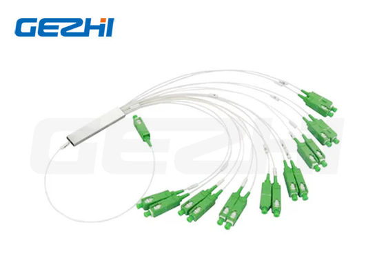 1x16 SC Green Connector Low Insertion Loss 0.9mm Mini Tube PLC Splitter per sistemi FTTH e PON