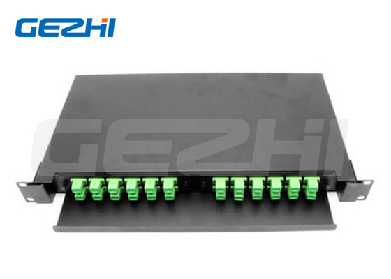 19' 1RU Slide Rail Rack Mount Fiber Optic Patch Panel - 2 FAP in metallo