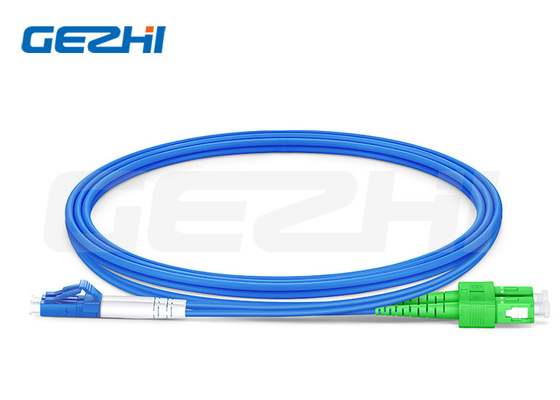 Lc Upc To Sc Apc Duplex Os2 Single Mode Fiber Patch Cable Indoor Armored Lszh 3.0mm