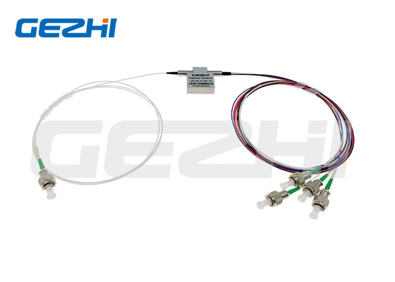 Basse perdite di inserimento 1x4 Tipo T Scambio ottico meccanico Scambio ottico a fibra 1550nm Single-mode Non-latching LC/UPC