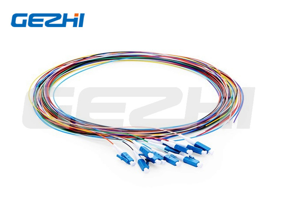 1m (3ft) LC UPC Fibra ottica Pigtail 12 Fibre OS2 Single Mode PVC colorato (OFNR) 0.9mm
