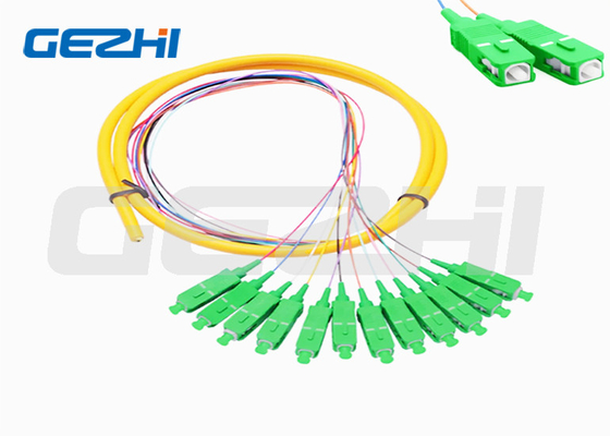 9/125 Fibra ottica pigtail 1,2m SC/APC Single Mode 12 Strand Fiber Optic Cable